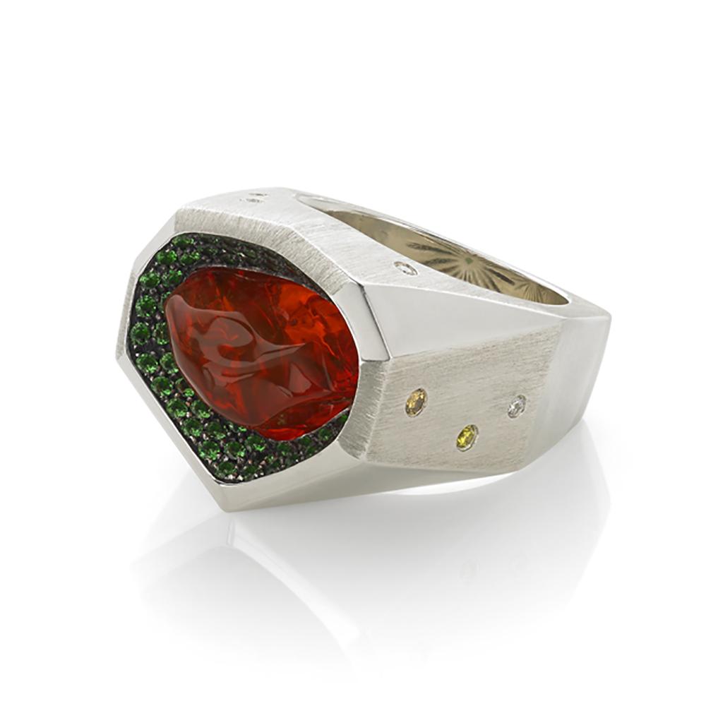 Fire opal ring men store