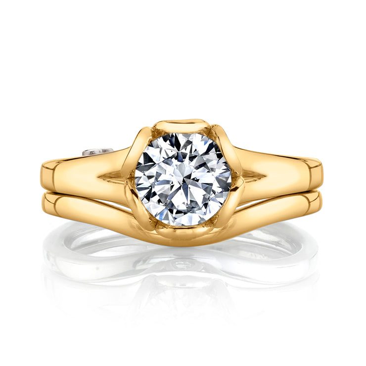 18K Yellow Gold Petal Diamond Ring